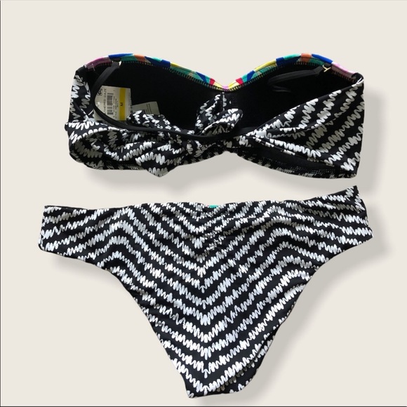 NWT Bar III Feathered Daze Black Bikini M - Picture 4 of 4